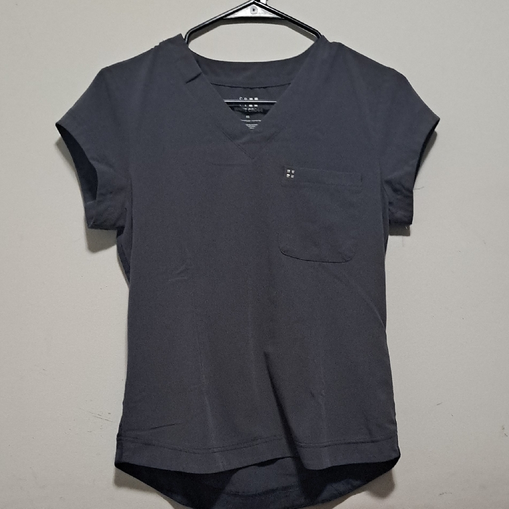 CRFT White Cross Black V-Neck Top